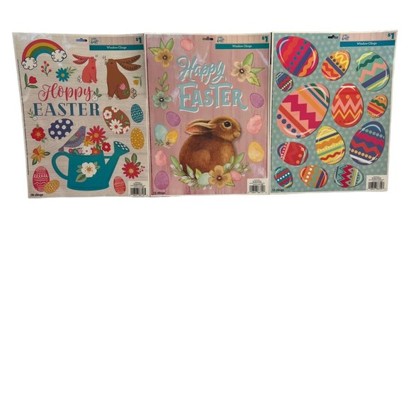 Old East Main Co. Happy Easter Large Window Clings Sticker Packs Bunny Rabbit Eg - Picture 16 of 16